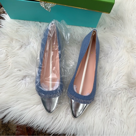 kate spade Shoes - Kate Spade New York Nelly Flats Washed Denim / Specchio Size 7.5